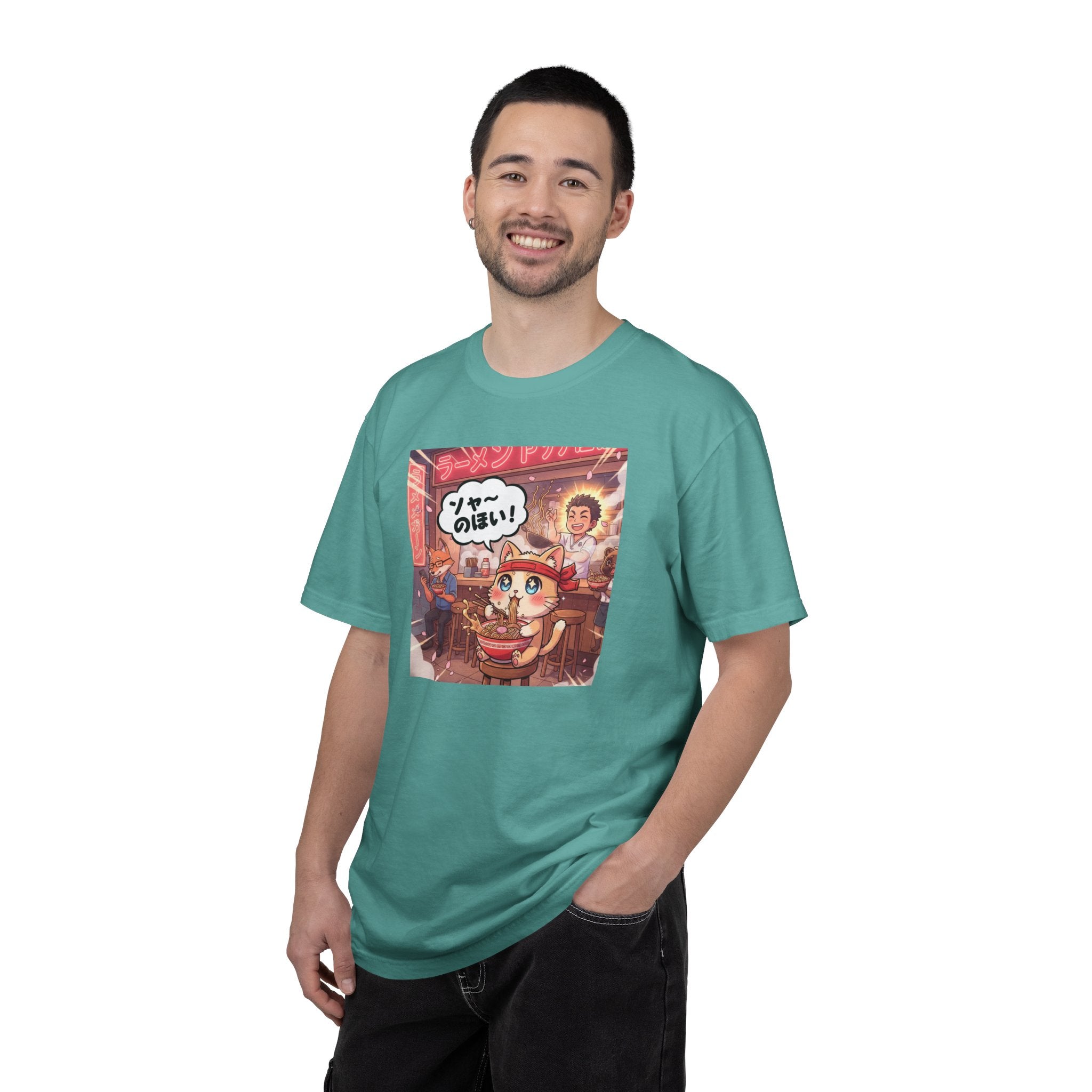 Kawaii Cat Ramen Shop T-Shirt | Anime Noodle Bar Illustration