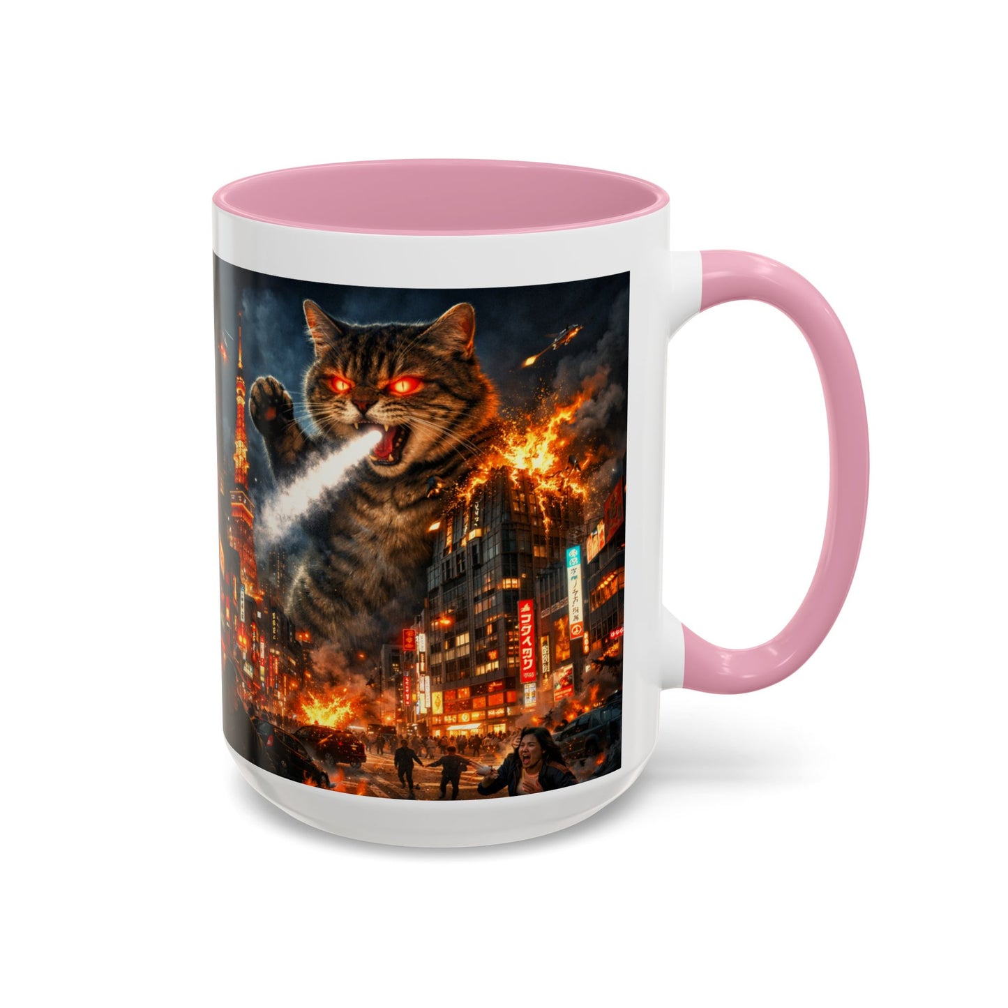 Catzilla Tokyo Cityscape Mug | Color Interior 11oz 15oz