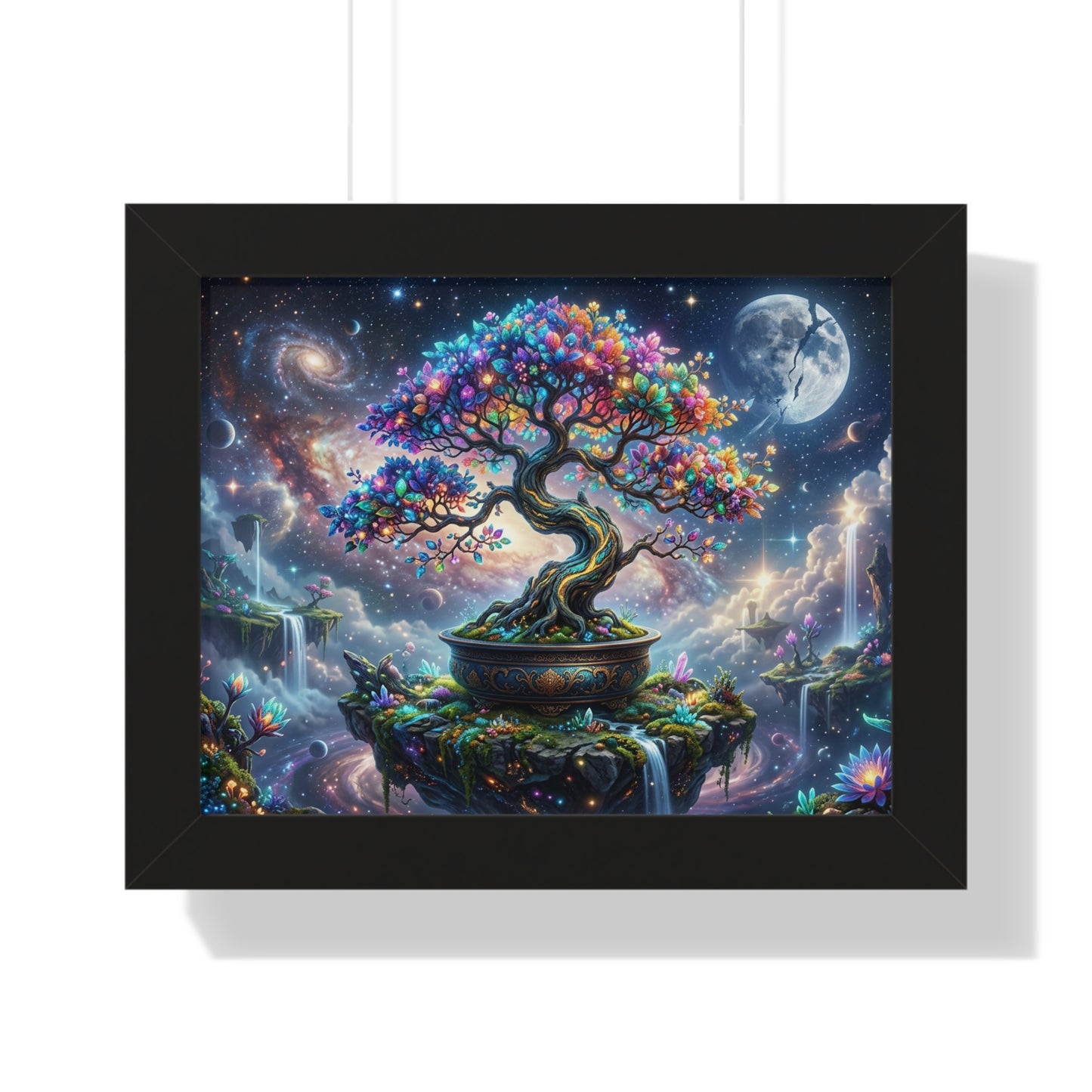 Cosmic Genesis Bonsai - Giclée Art Print on Canvas