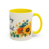 Every Day Is A Fresh Start mug | Floral sunflower coffee mug