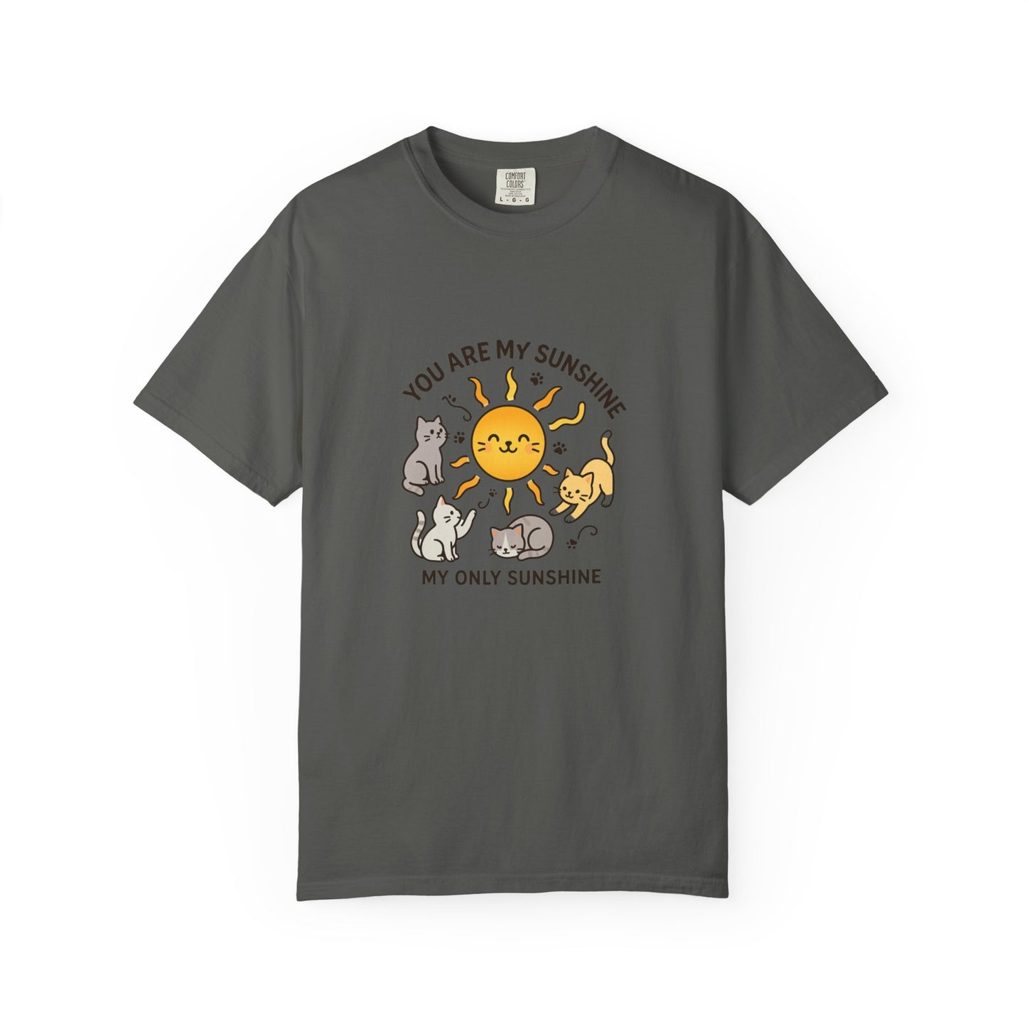 You Are My Sunshine Cat Illustration T-shirt | Cute Sun and Kittens