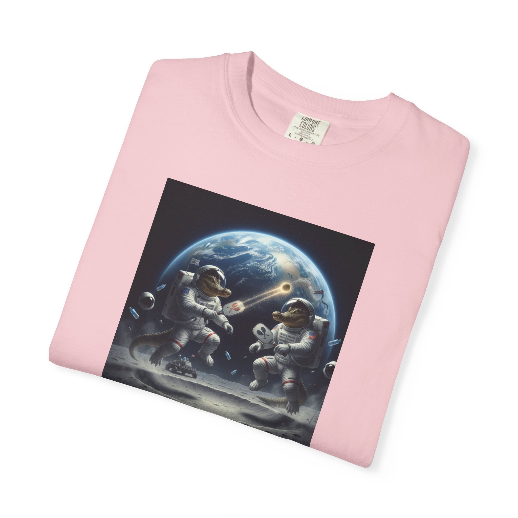 Gator Lunar Pickleball  T-shirt | Earth Background, Spacewalk Illustration