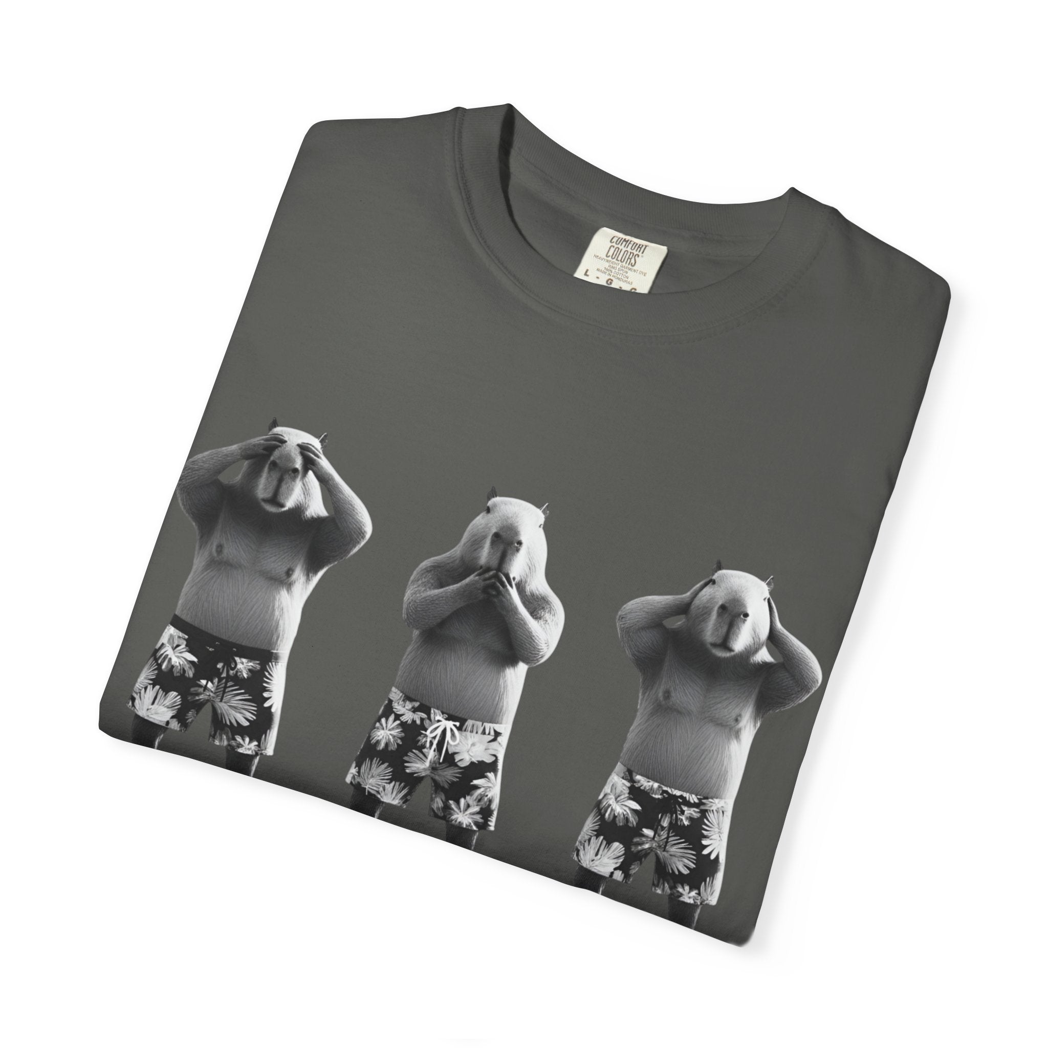 Capybara See No Evil Speak No Evil Hear No Evil T-shirt | Three Monkeys Graphic