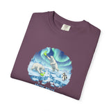 Arctic Rally Polar Bears Playing Pickleball T-Shirt | Northern Lights Illustration