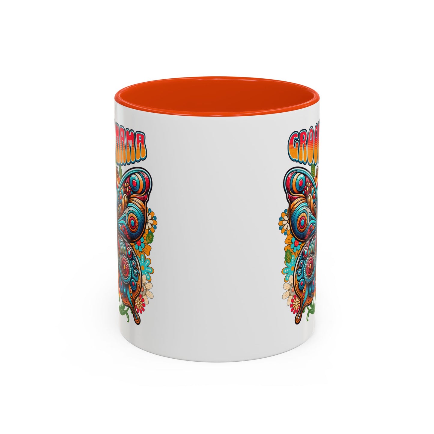 Groovy Mama Butterfly Mug | Retro Psychedelic Floral Design