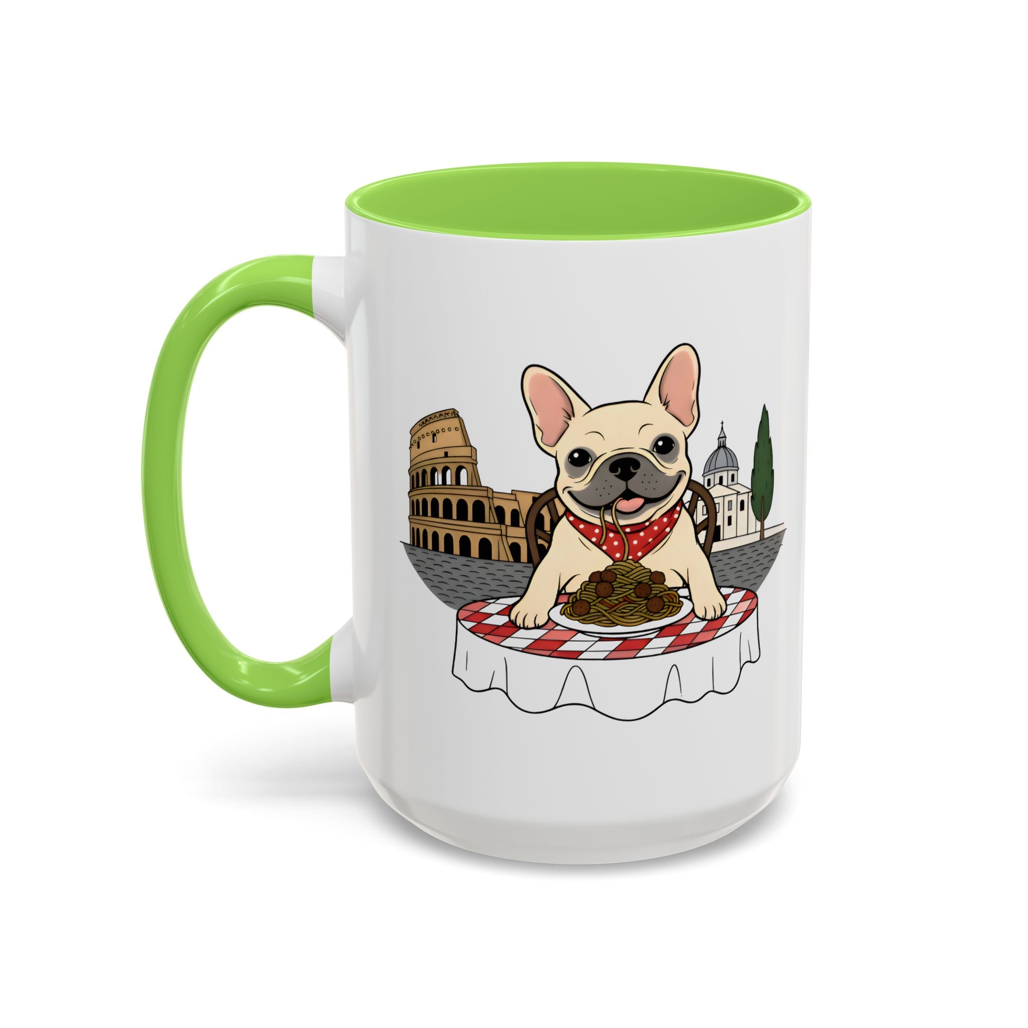 French Bulldog Pasta in Rome Mug | Ceramic Coffee Cup