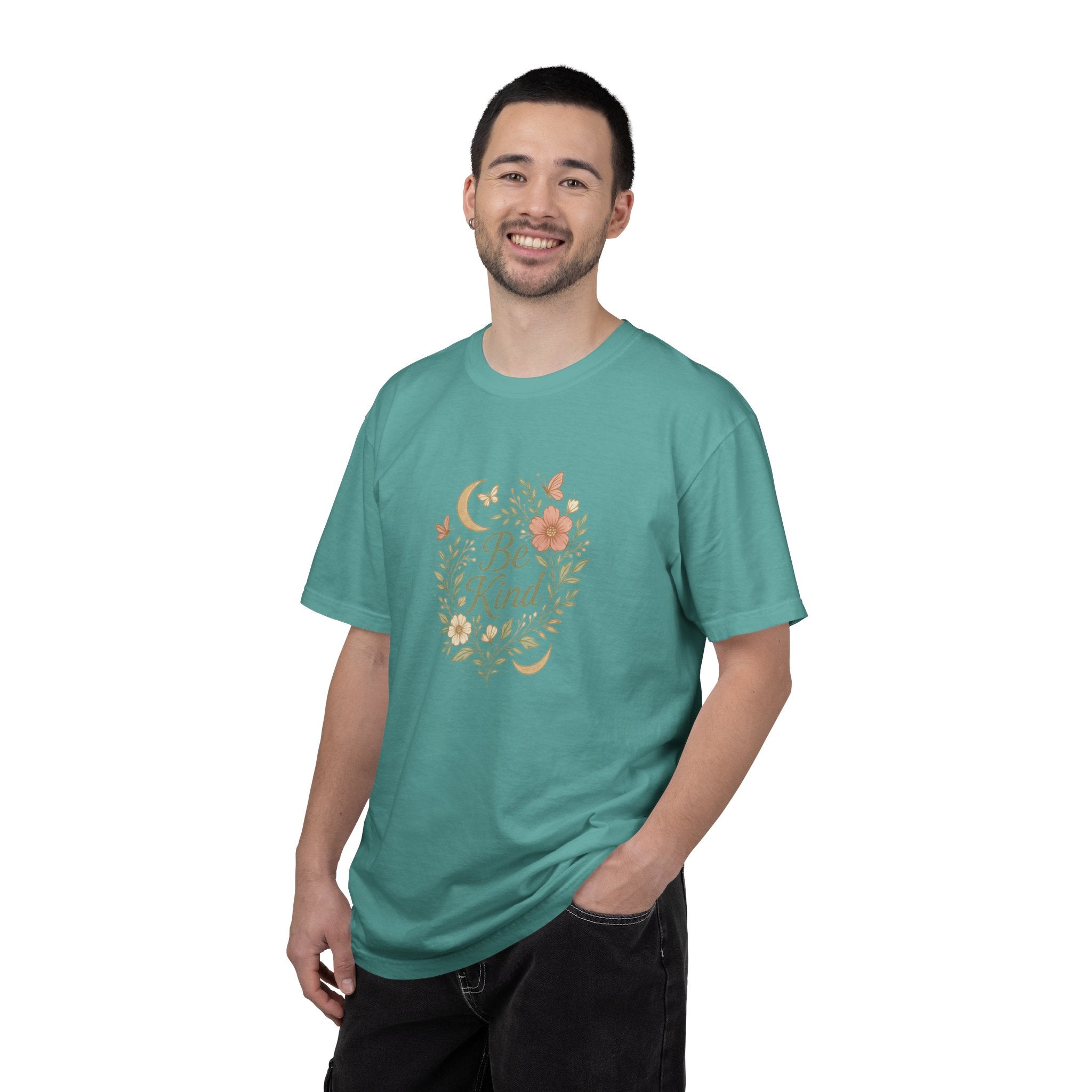 Be Kind Floral Wreath T-Shirt | Positive Quote, Boho Botanical Design