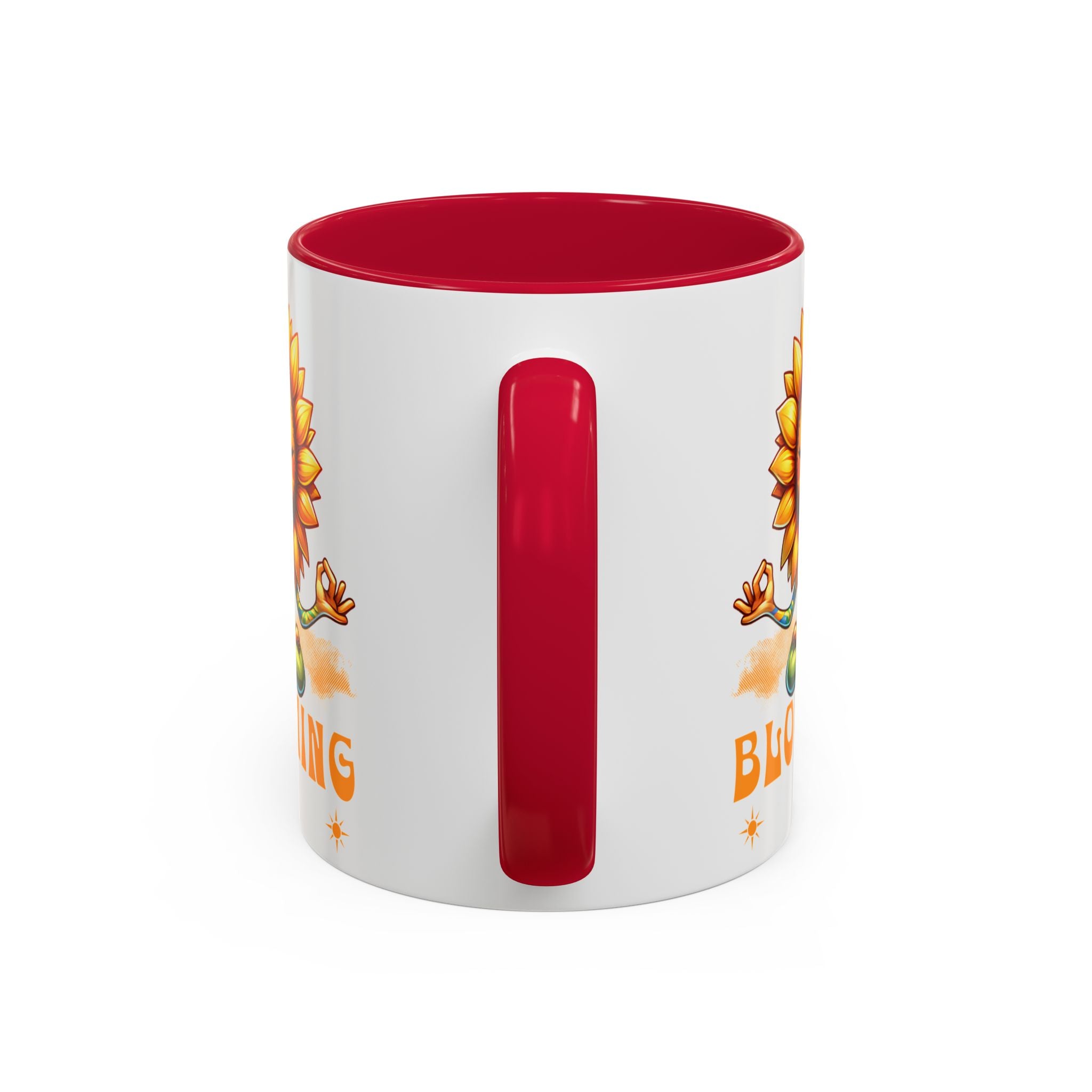Blooming Sunflower Mug | Yoga Meditating Sunflower Ceramic Mug