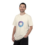 Blue Purple Butterfly Wreath T-shirt | Floral Circle Tee