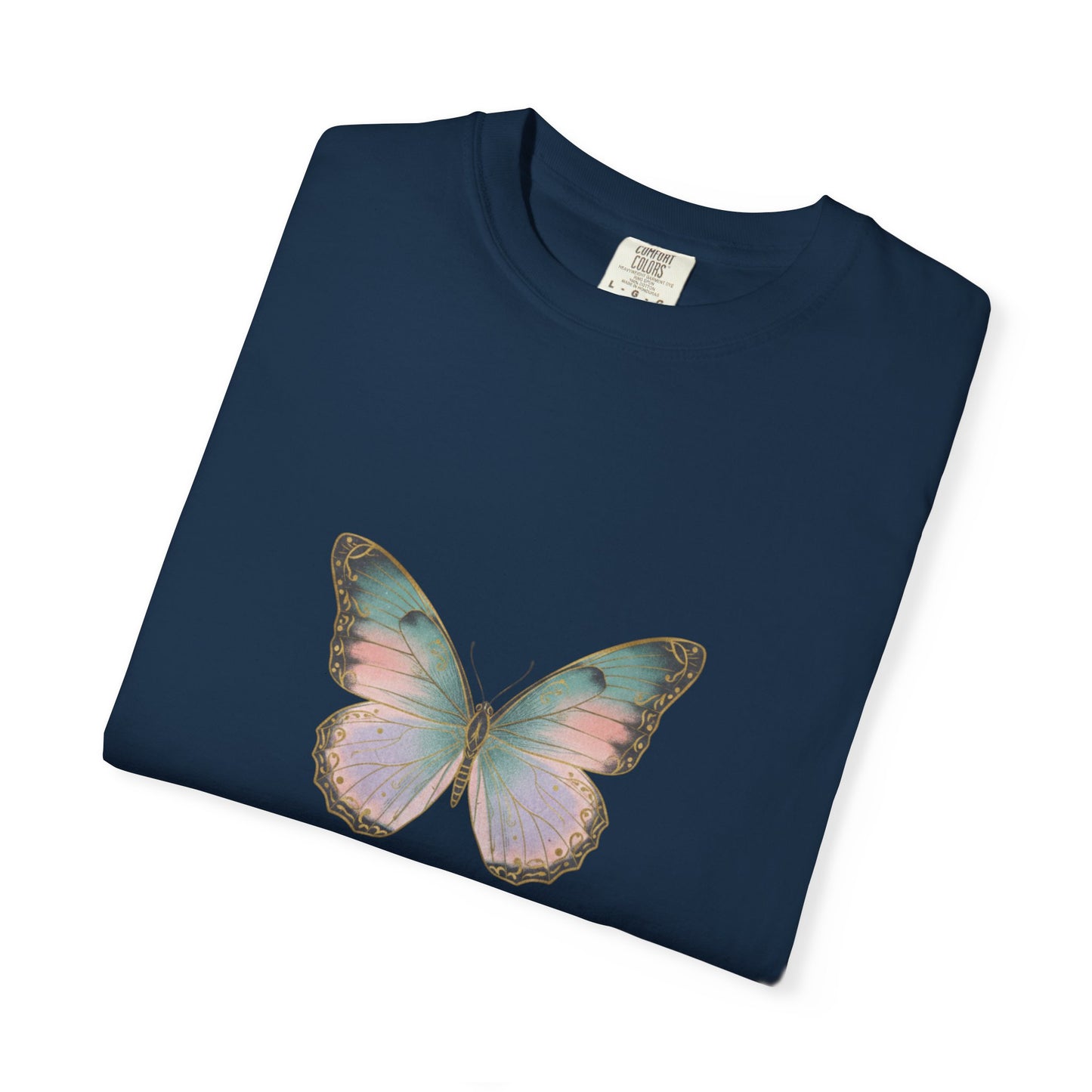 Retro 70s Vacation Butterfly T-shirt | Distressed Orange Teal Wings