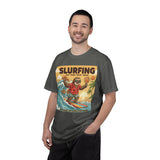 Slurfing Surfing Sloth T-Shirt | Retro Beach Wave Illustration