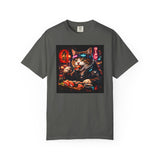 Sushi-Eating Cat T-Shirt | Neon Japanese Street Food Art