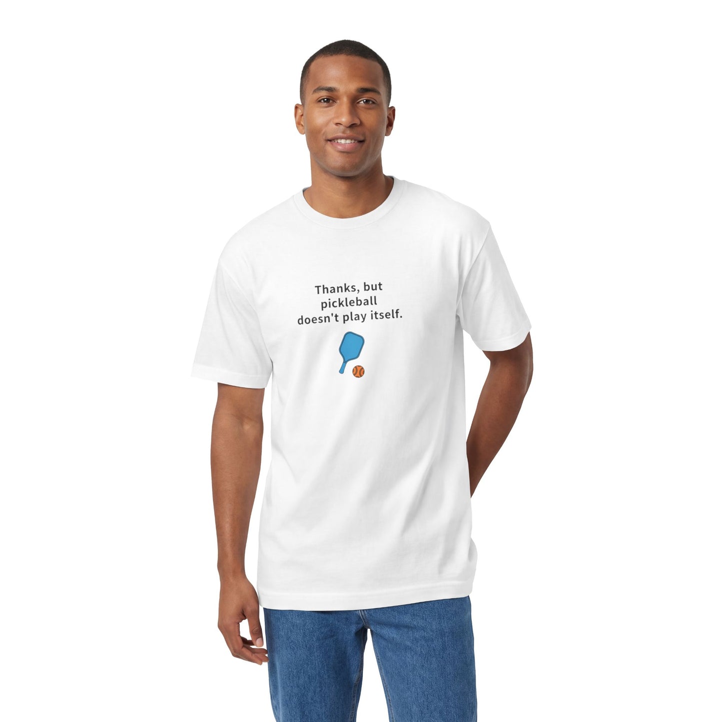 Pickleball Doesnt Play By Itself T-Shirt | Paddle Graphic Tee