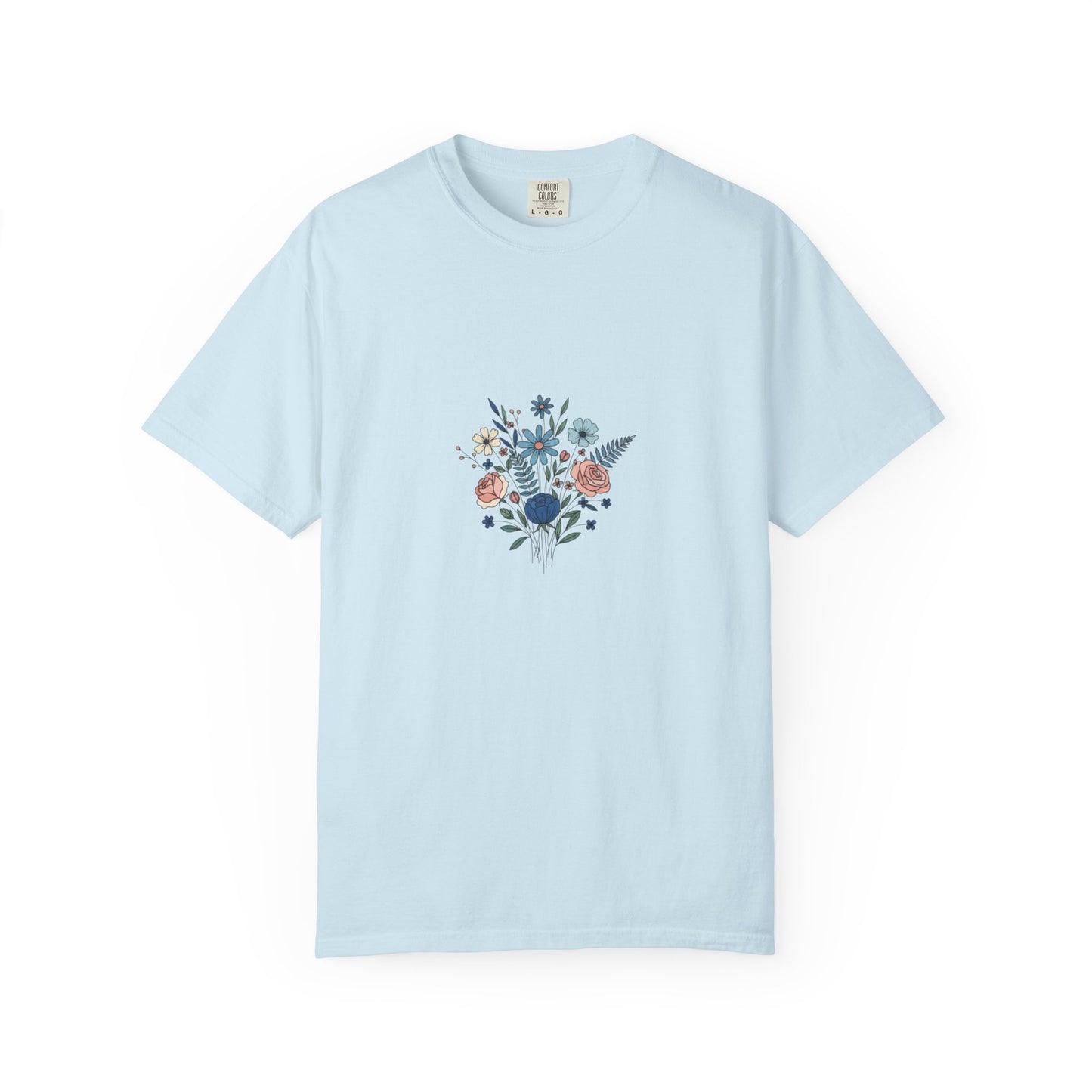 Wildflower Bouquet T-Shirt | Centered Floral Illustration, Daisies & Roses