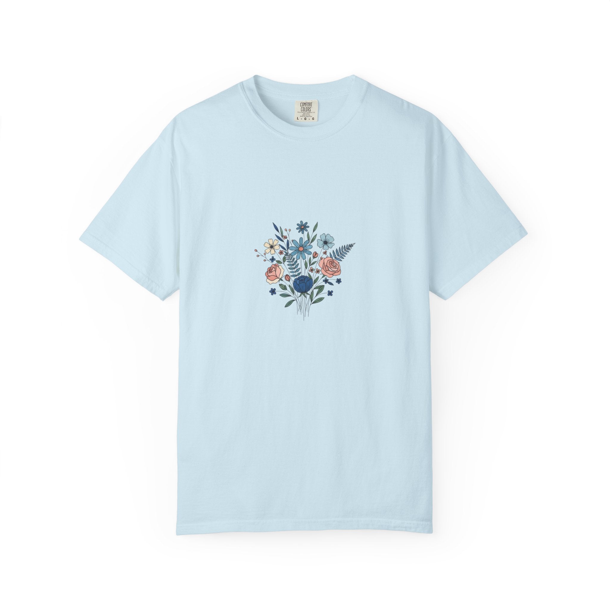 Wildflower Bouquet T-Shirt | Centered Floral Illustration, Daisies & Roses