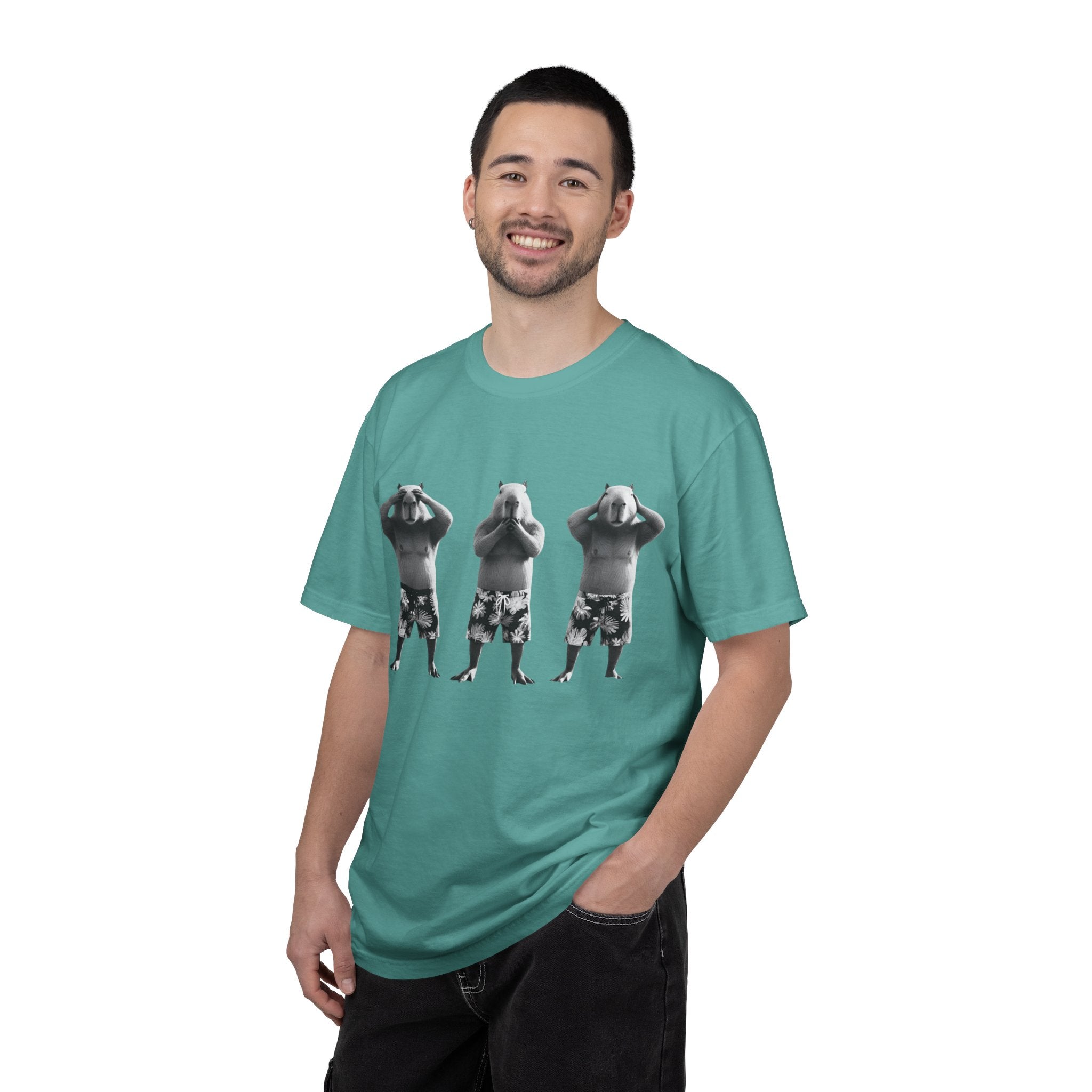 Capybara See No Evil Speak No Evil Hear No Evil T-shirt | Three Monkeys Graphic