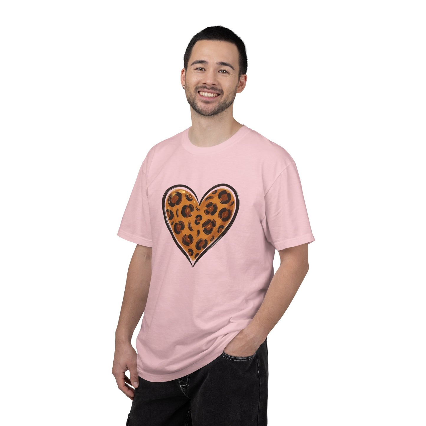 Leopard Print Heart T-shirt | Animal Print Heart Tee