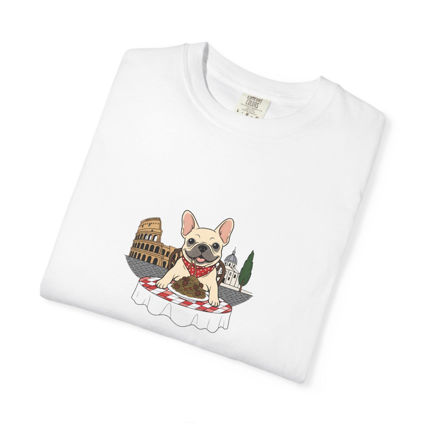 French Bulldog Chef T-shirt | Cute Dog Cooking Illustration, Bistro Theme