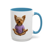 Meditating Yorkshire Terrier Mug | Accent Coffee Mug 11oz 15oz