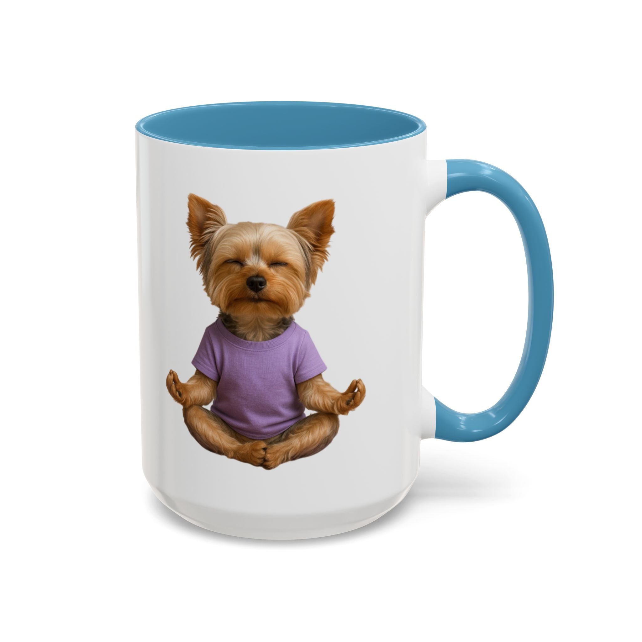 Meditating Yorkshire Terrier Mug | Accent Coffee Mug 11oz 15oz