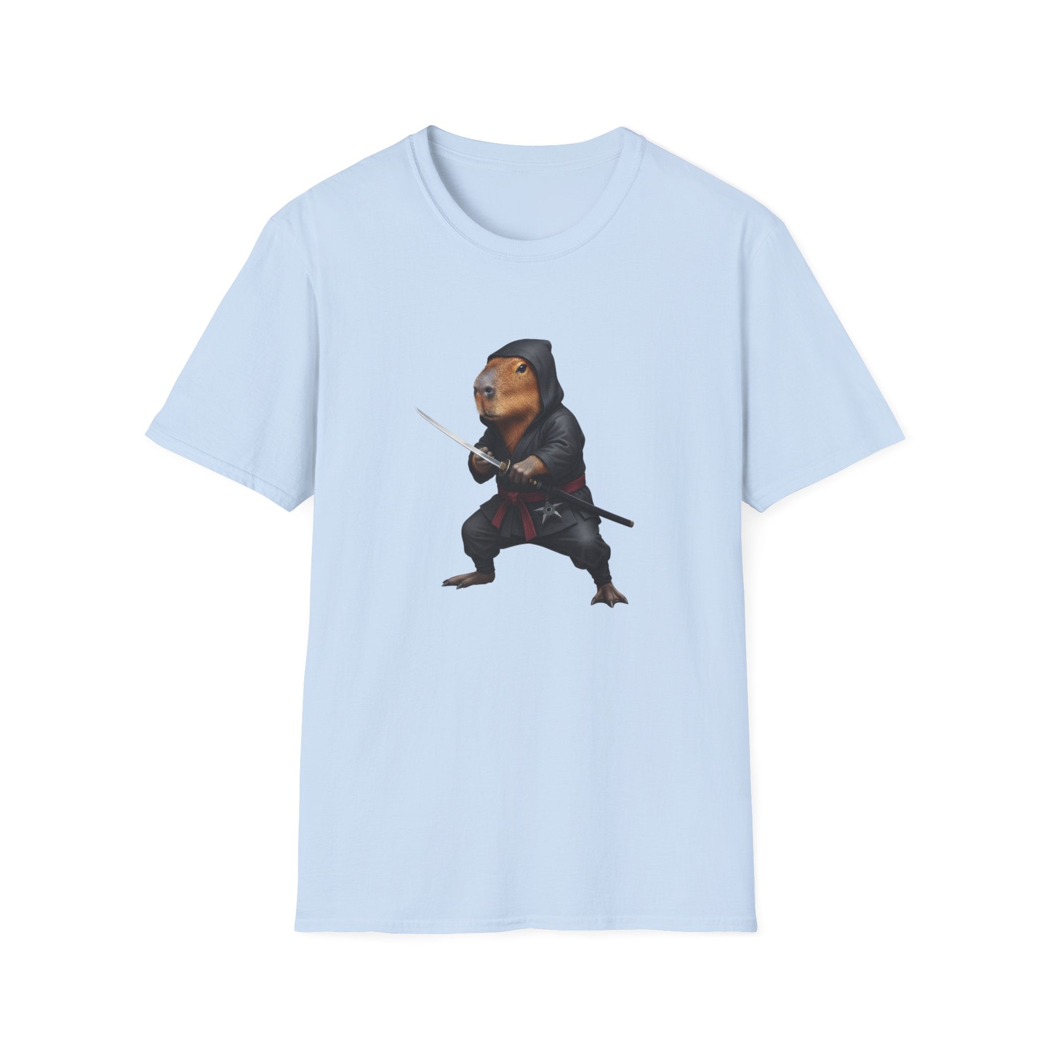 Stealthy Capybara Warrior T-Shirt | Zen Assassin Tactical Capy