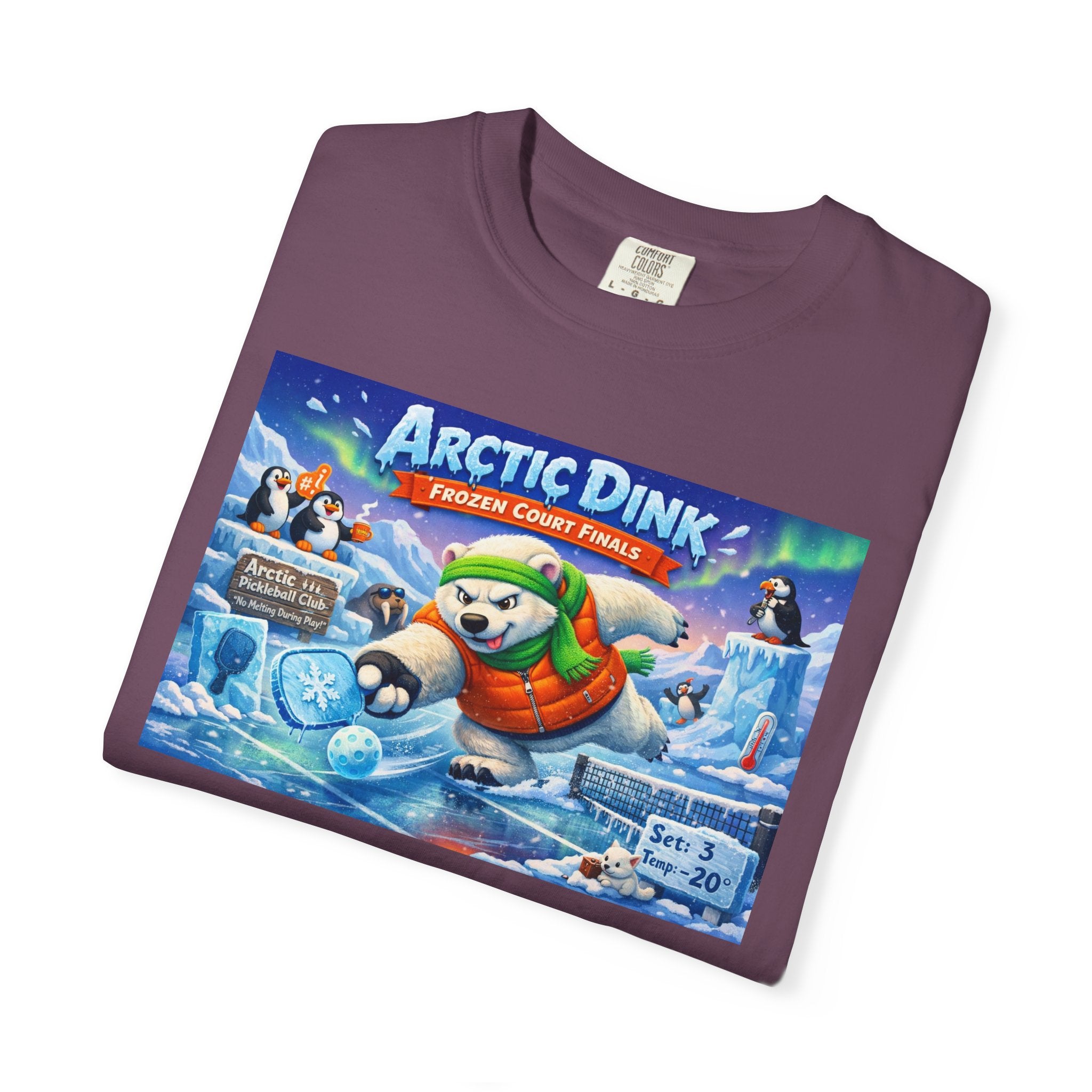 Arctic Dink Polar Bear Pickleball T-Shirt | Retro Game Art