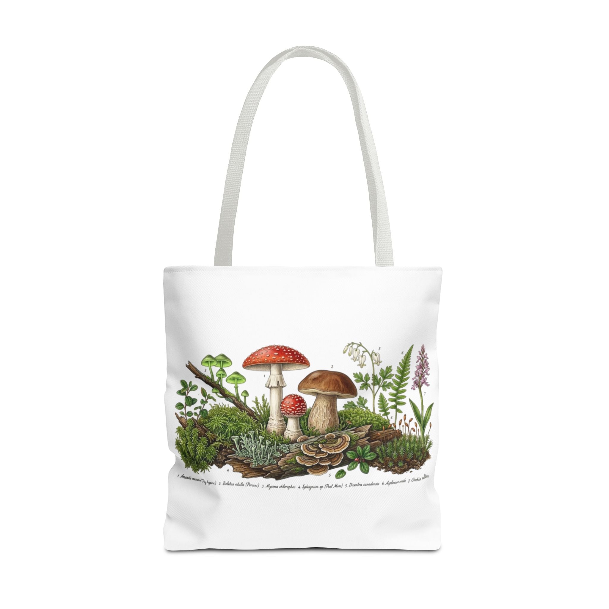 Vintage Mushroom Wildflower Specimen Study Tote Bag