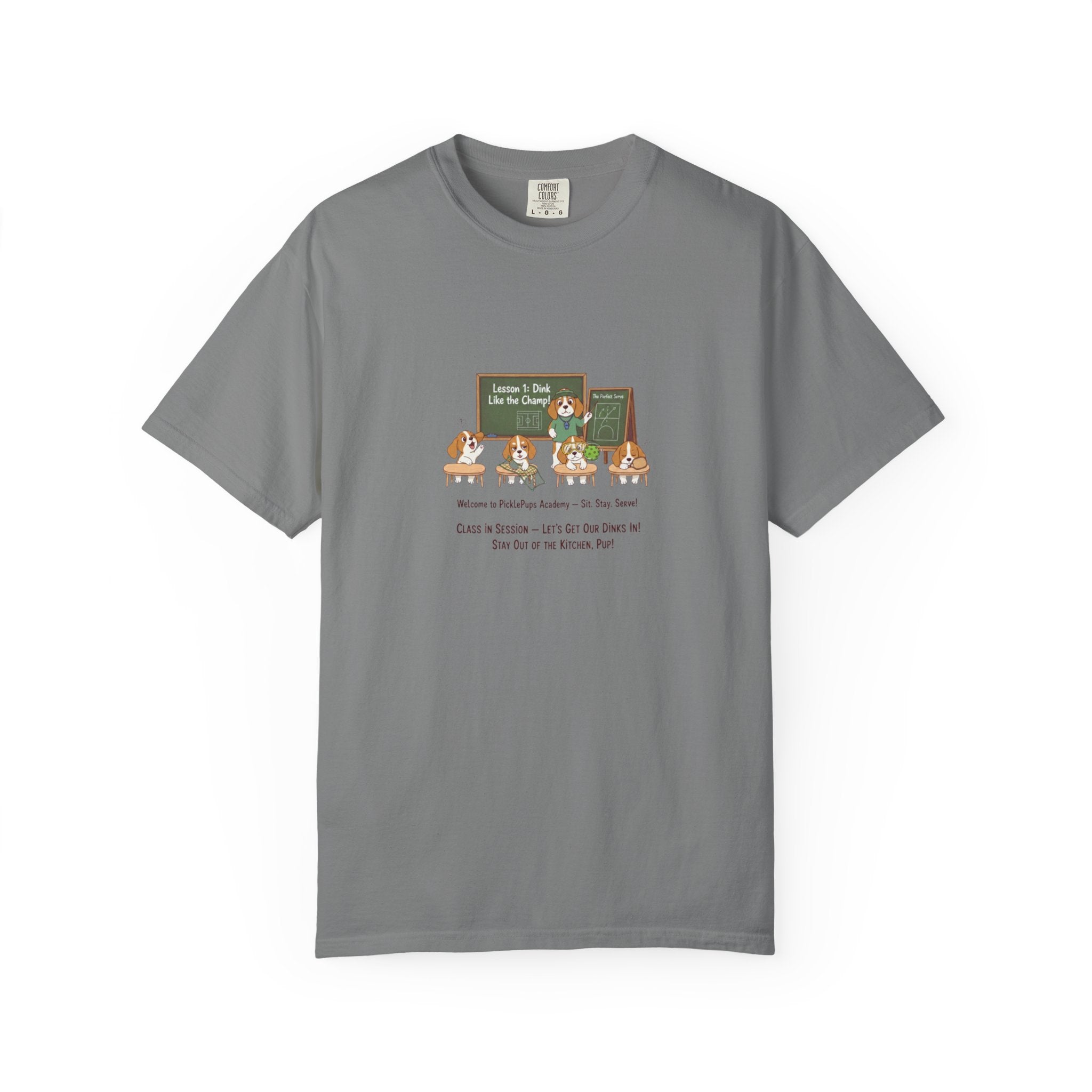 Beagle Pickleball Classroom Cartoon T-shirt | Dog Teacher Paw School Design