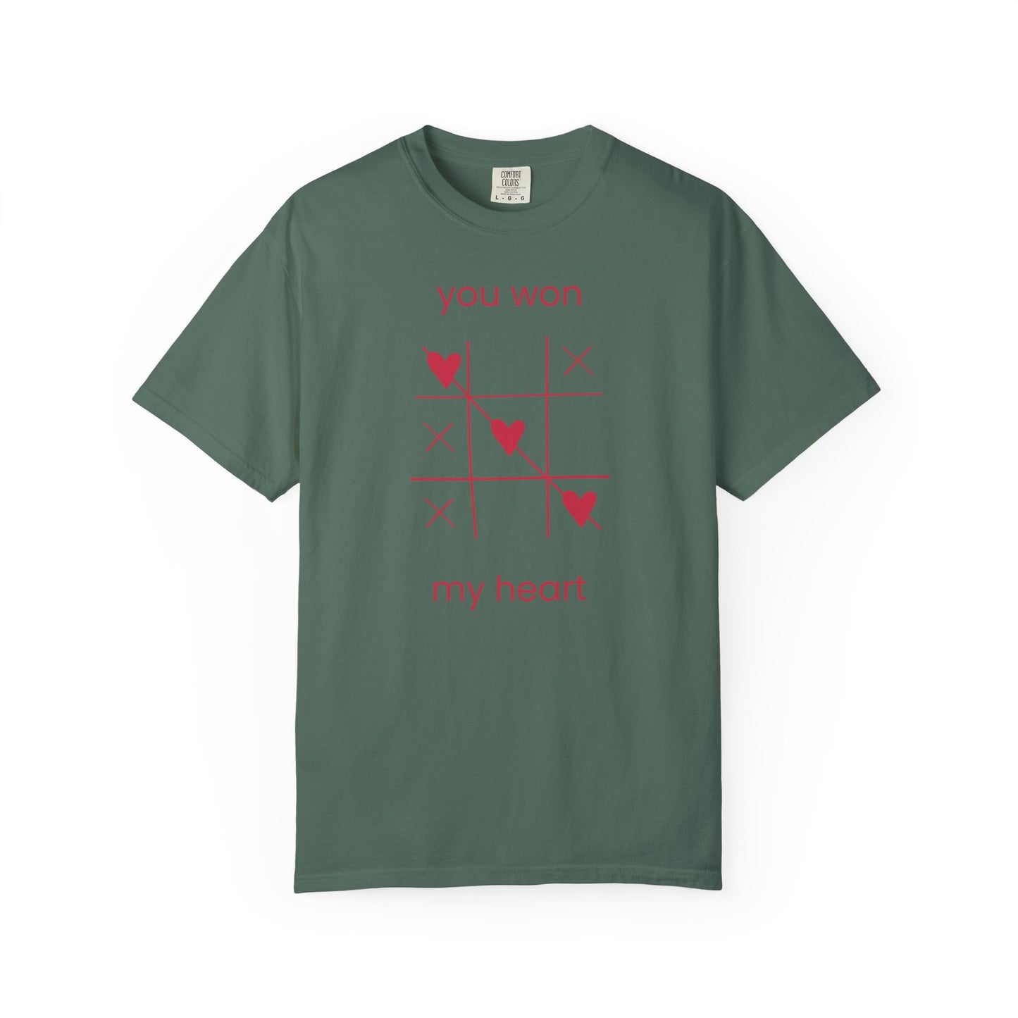 You Won My Heart tic tac toe T-shirt | Valentine heart game tee