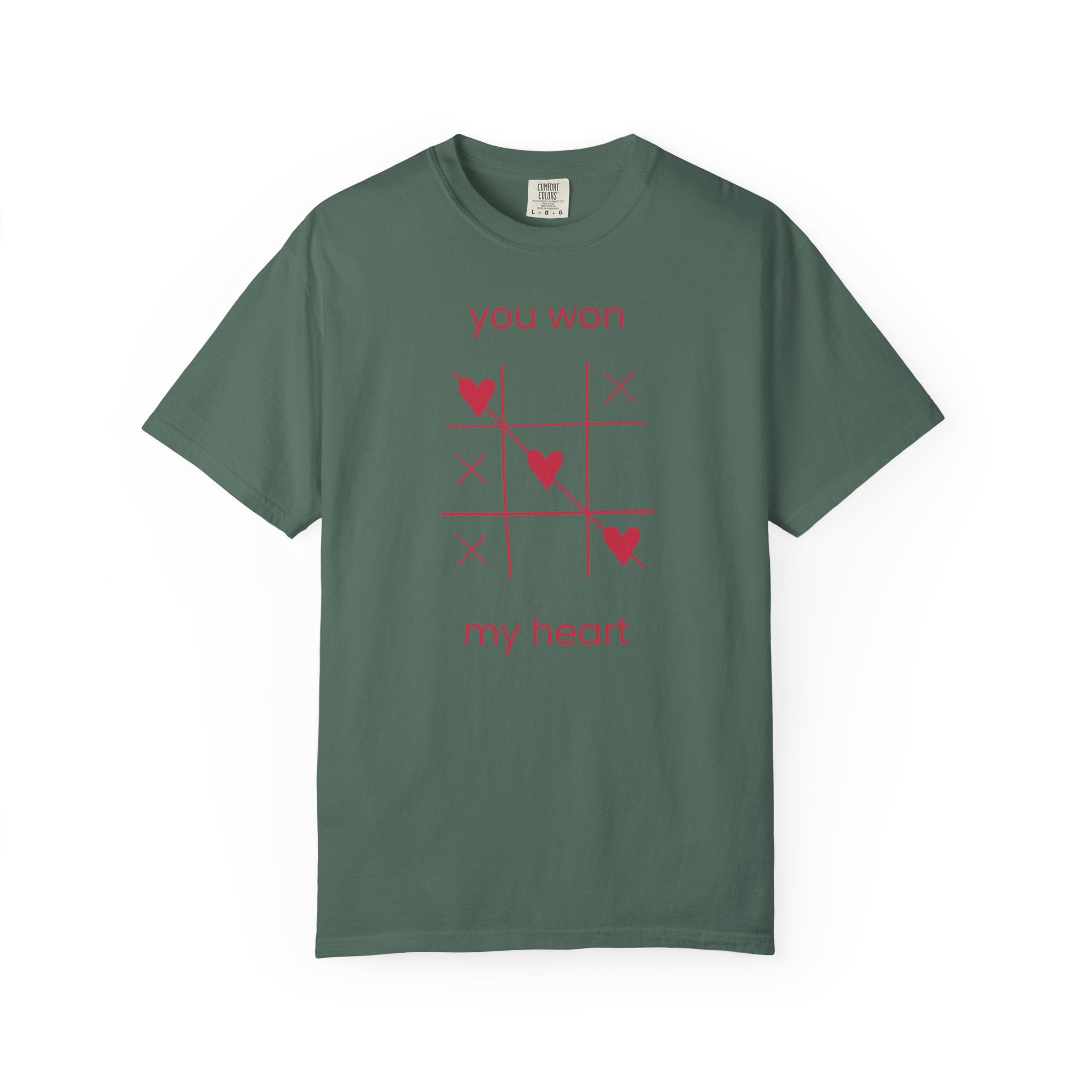 You Won My Heart tic tac toe T-shirt | Valentine heart game tee