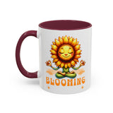 Blooming Sunflower Mug | Yoga Meditating Sunflower Ceramic Mug