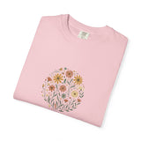 Autumn Wildflower Bouquet T-Shirt | Floral Circle Illustration