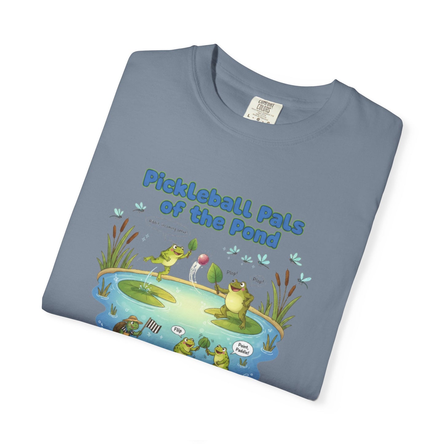 Pickleball Pals of the Pond T-Shirt | Cute Frog Pond Illustration