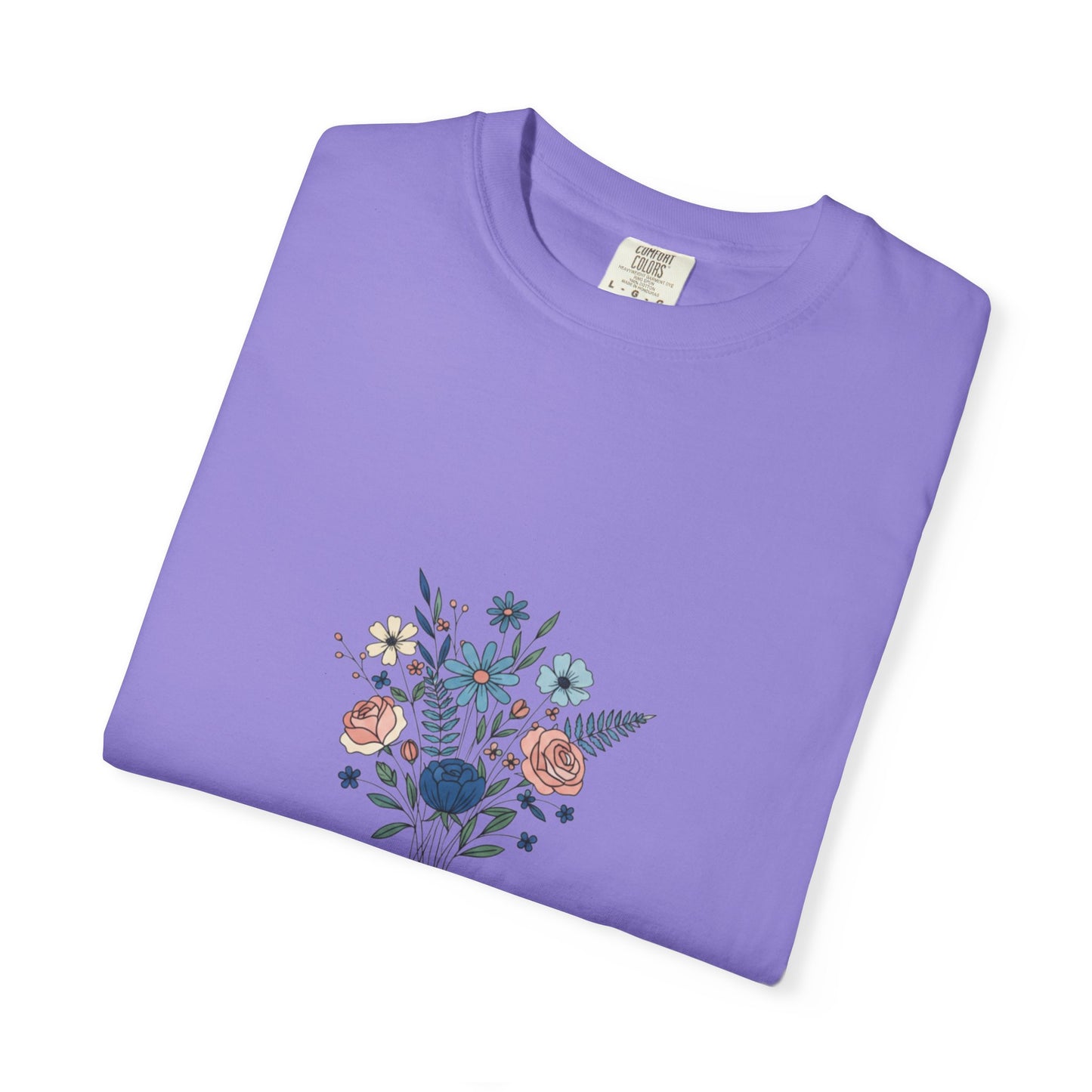 Wildflower Bouquet T-Shirt | Centered Floral Illustration, Daisies & Roses
