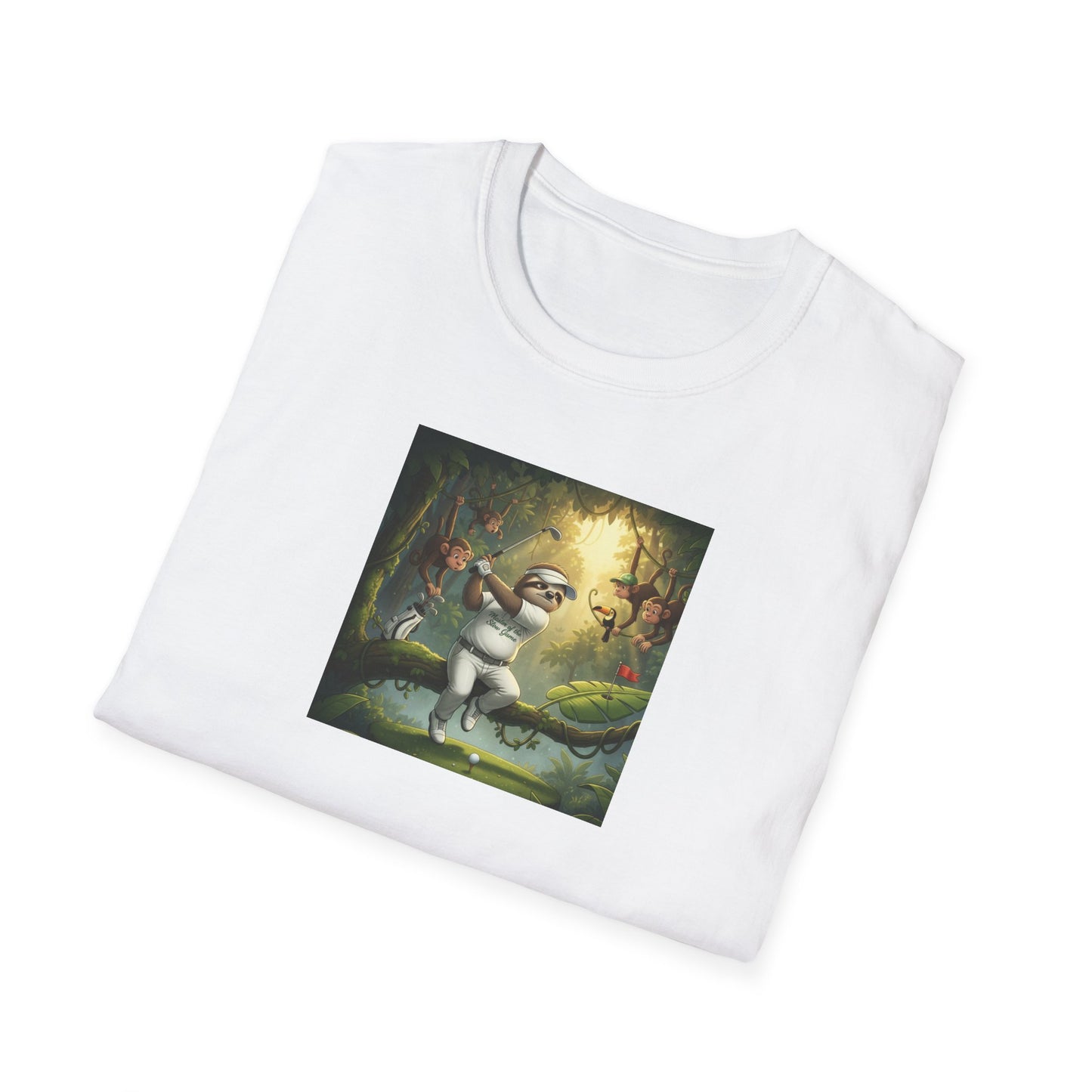 Slow Living Sloth Golfer T-Shirt | Zen Sportswear Tropical Golf Silas