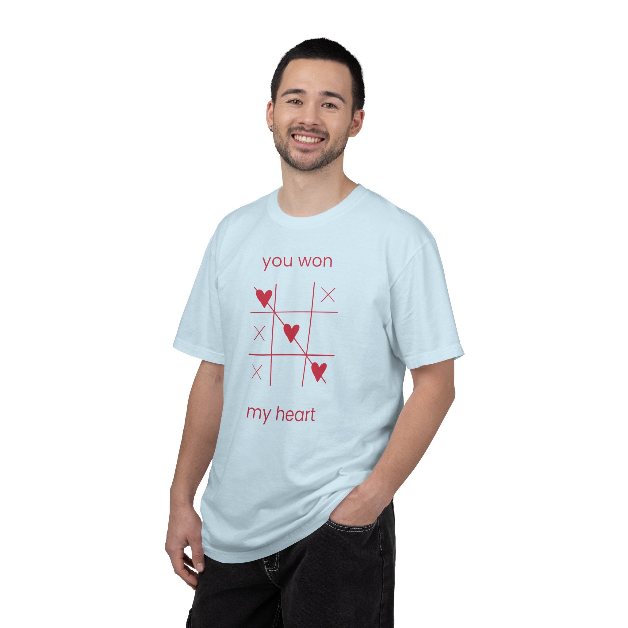 You Won My Heart tic tac toe T-shirt | Valentine heart game tee