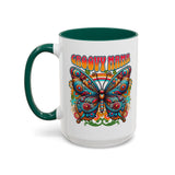 Groovy Mama Butterfly Mug | Retro Psychedelic Floral Design