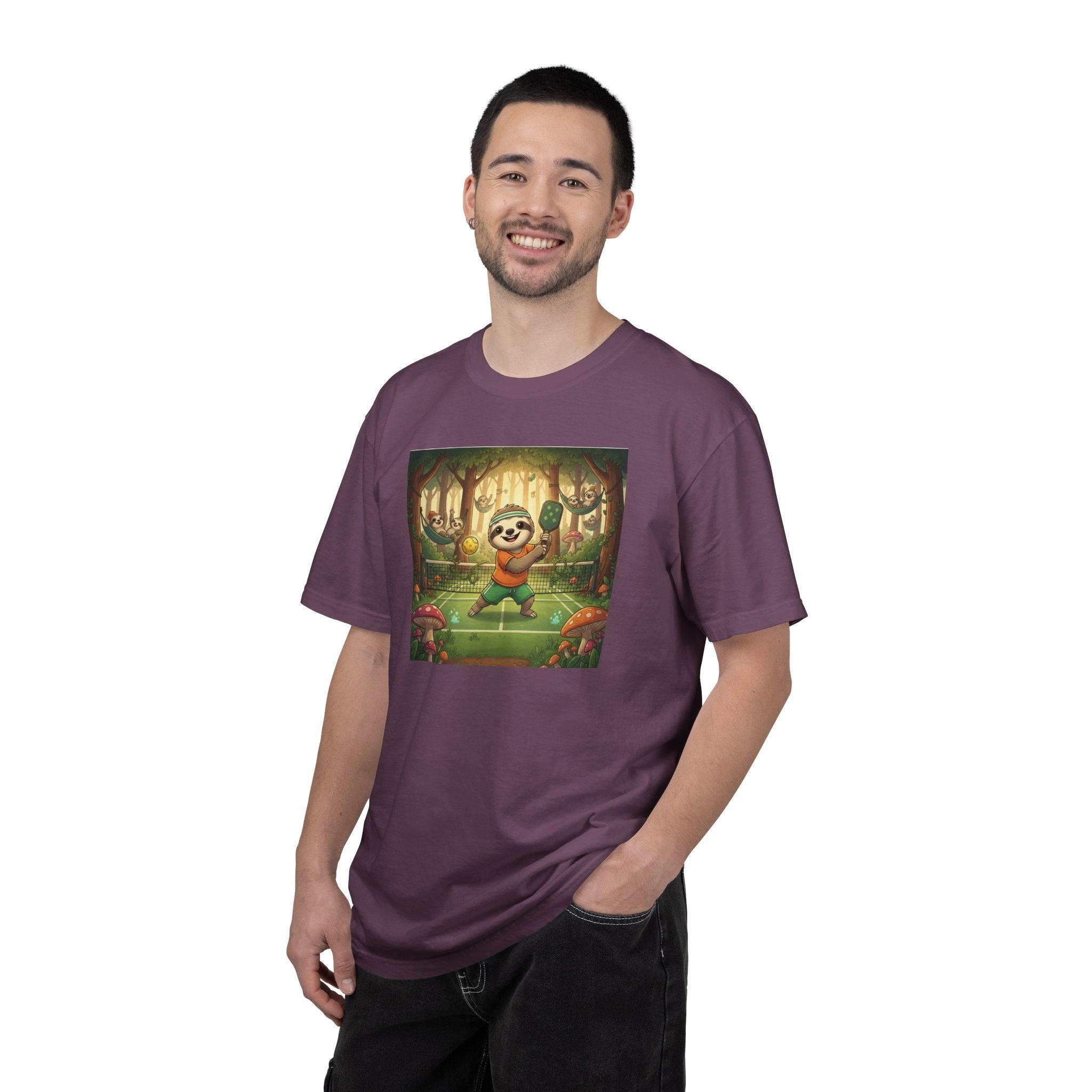 Sloth Pickleball Illustration T-shirt | Whimsical Forestcore Slow Living