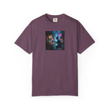 Cyberpunk Cat Sushi T-shirt | Neon Japan Noir