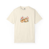 Orange Tabby Cat with Wildflowers T-Shirt | Floral Cat Tee