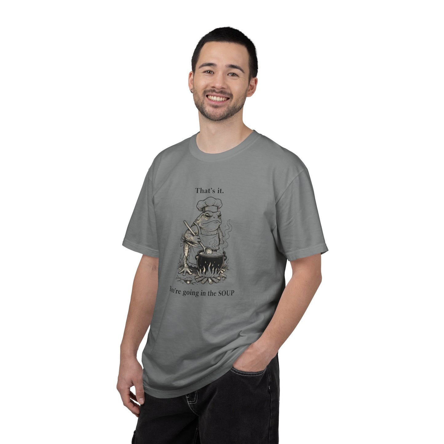Funny Chef Frog Soup T-shirt | Toad Cooking Quote Tee