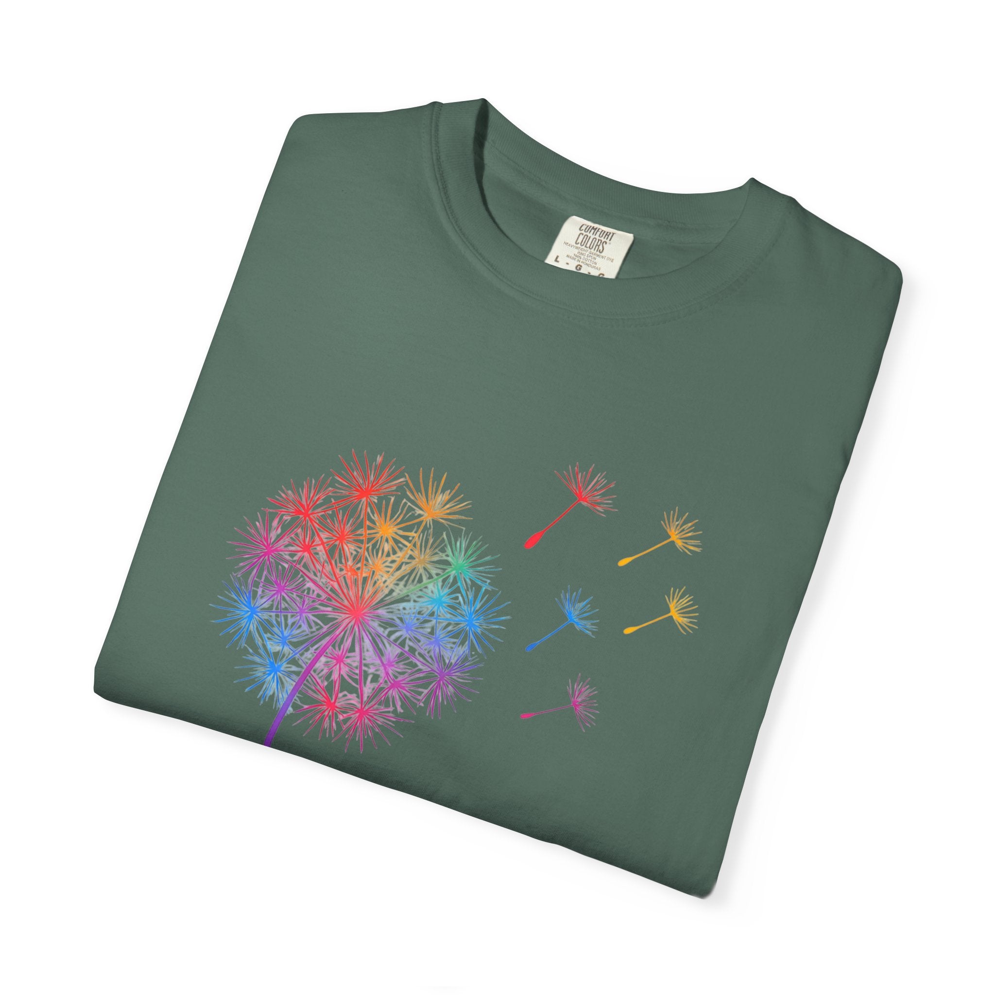 Rainbow Dandelion Tee | T-Shirt, Colorful Seed Puff Design