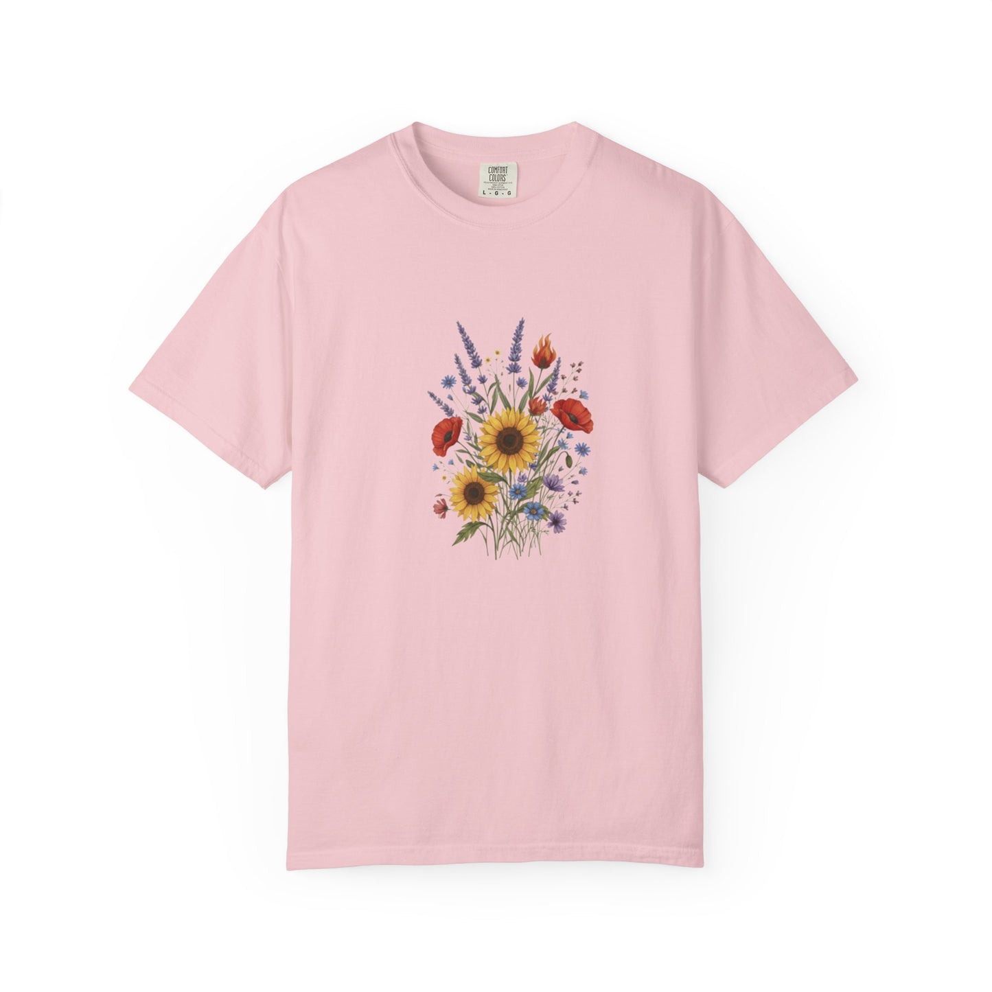 Sunflower and Wildflower Bouquet T-Shirt | Floral Botanical Garden Tee