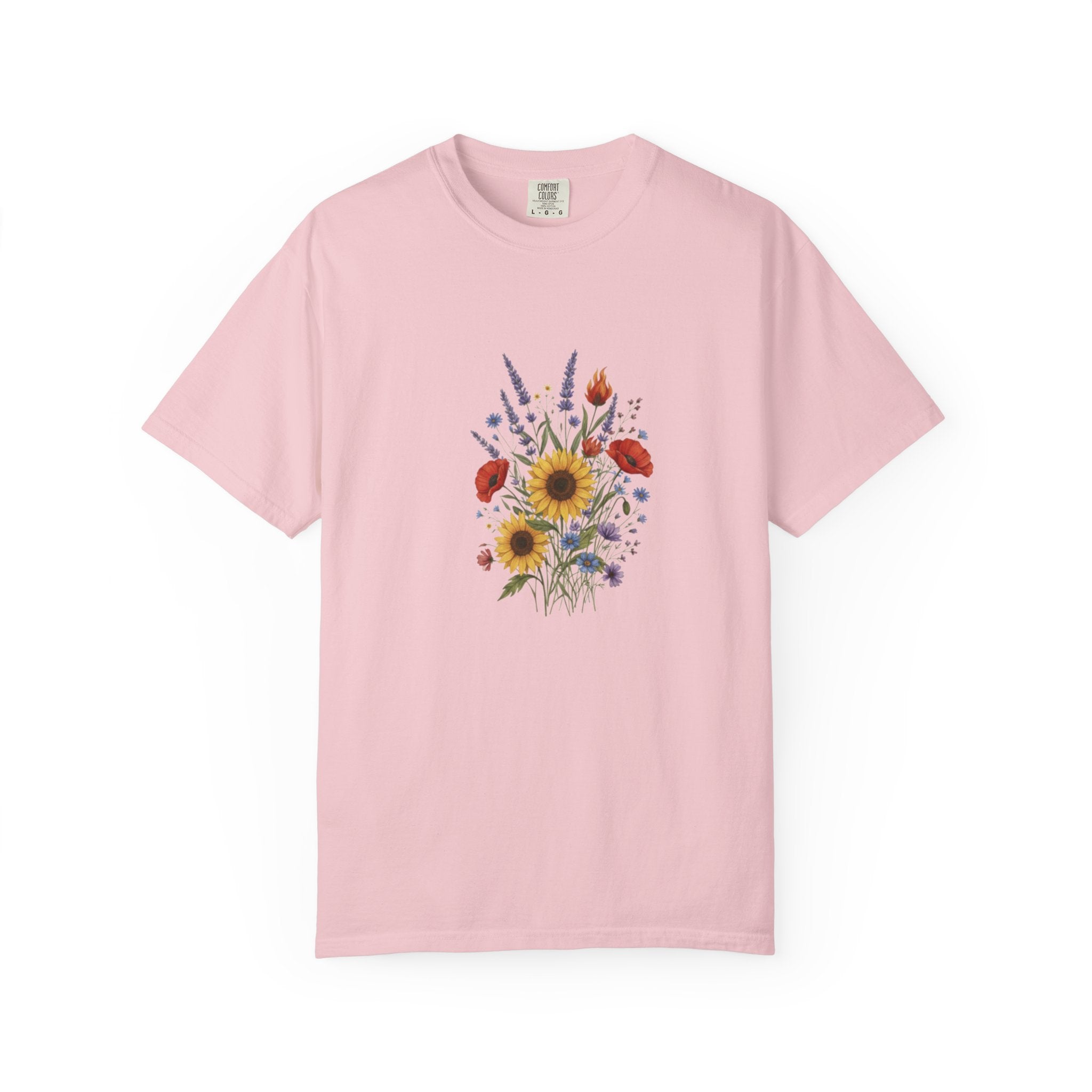 Sunflower and Wildflower Bouquet T-Shirt | Floral Botanical Garden Tee
