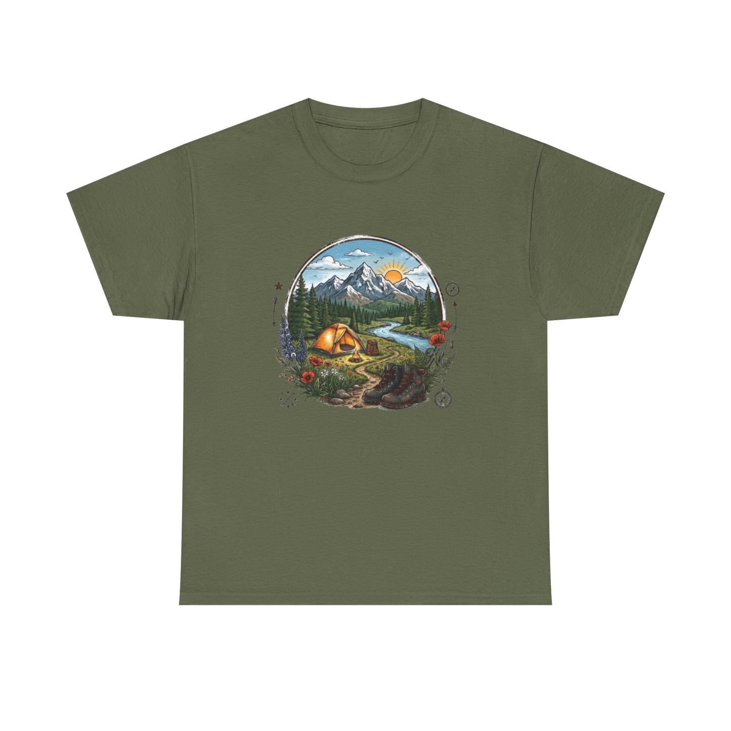 Mountain Camping Adventure T-Shirt | Outdoor Nature Hiking Tee | Wilderness Tent Graphic Shirt | Gift for Hiker Camper |