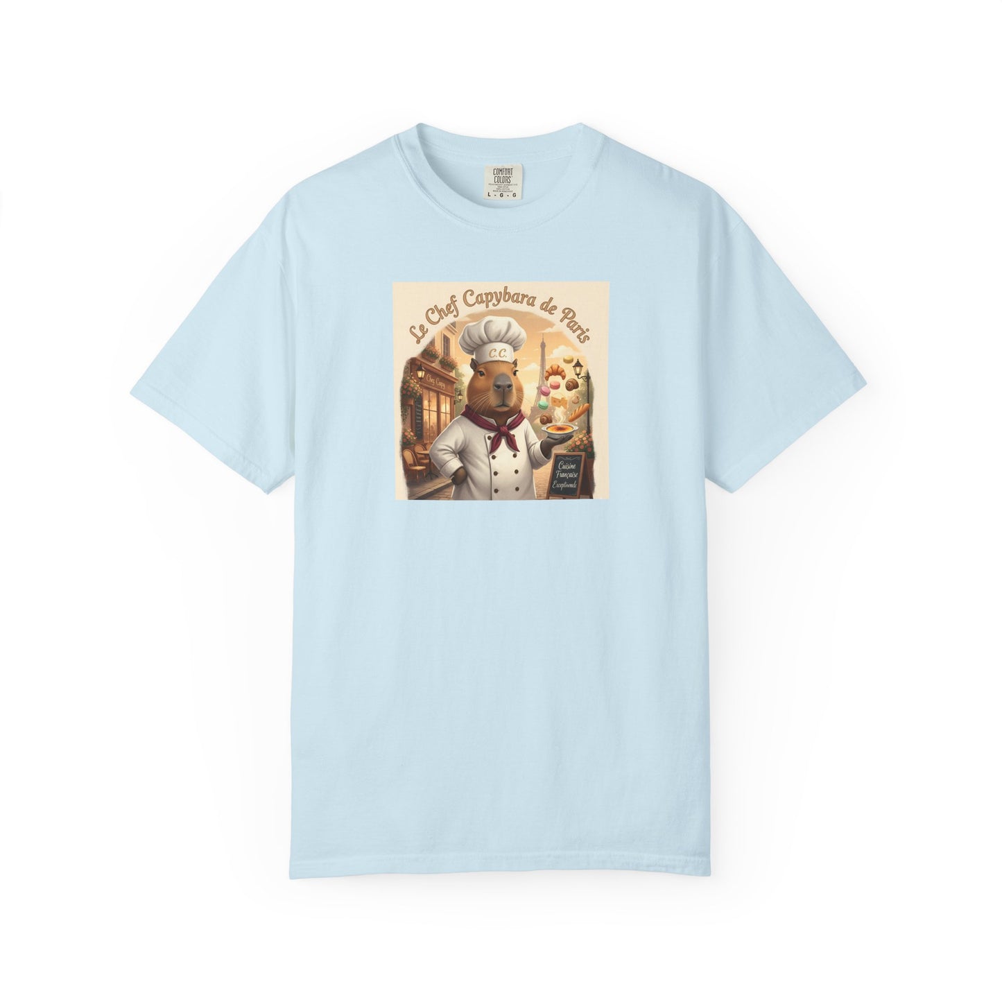 Vintage French Pâtissier Capybara Chef T-shirt | Bakery Illustration