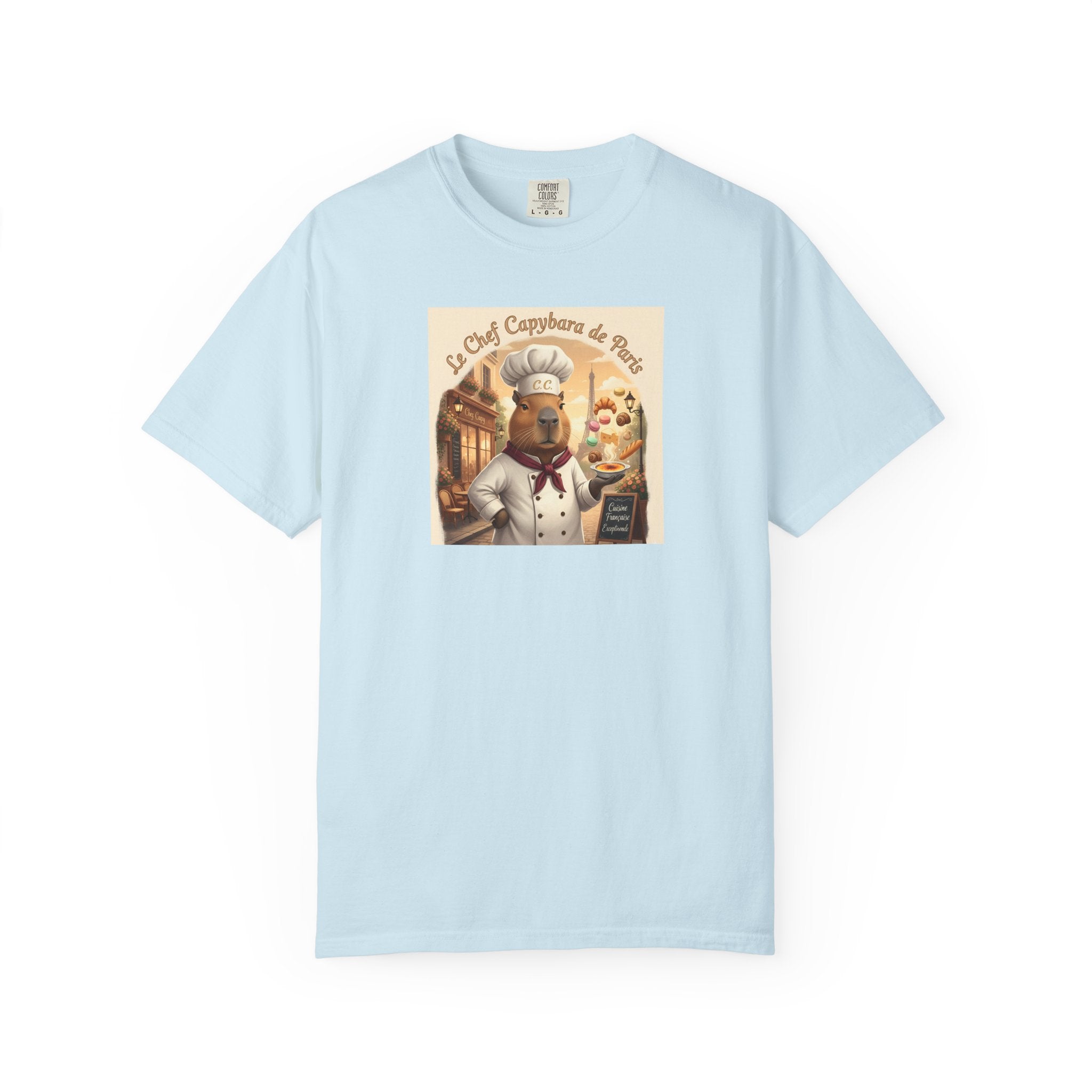 Vintage French Pâtissier Capybara Chef T-shirt | Bakery Illustration