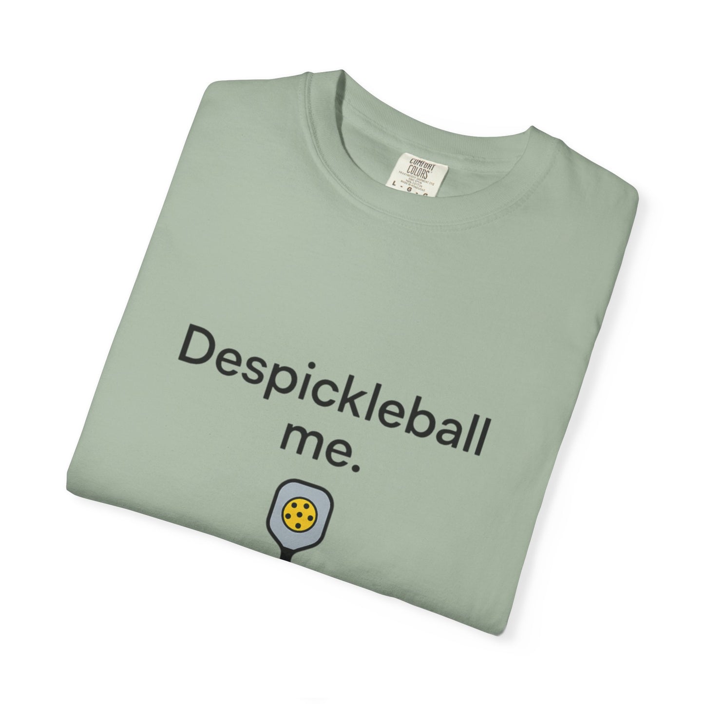 Despickleball Me pickleball graphic T-shirt | pickle paddle logo tee