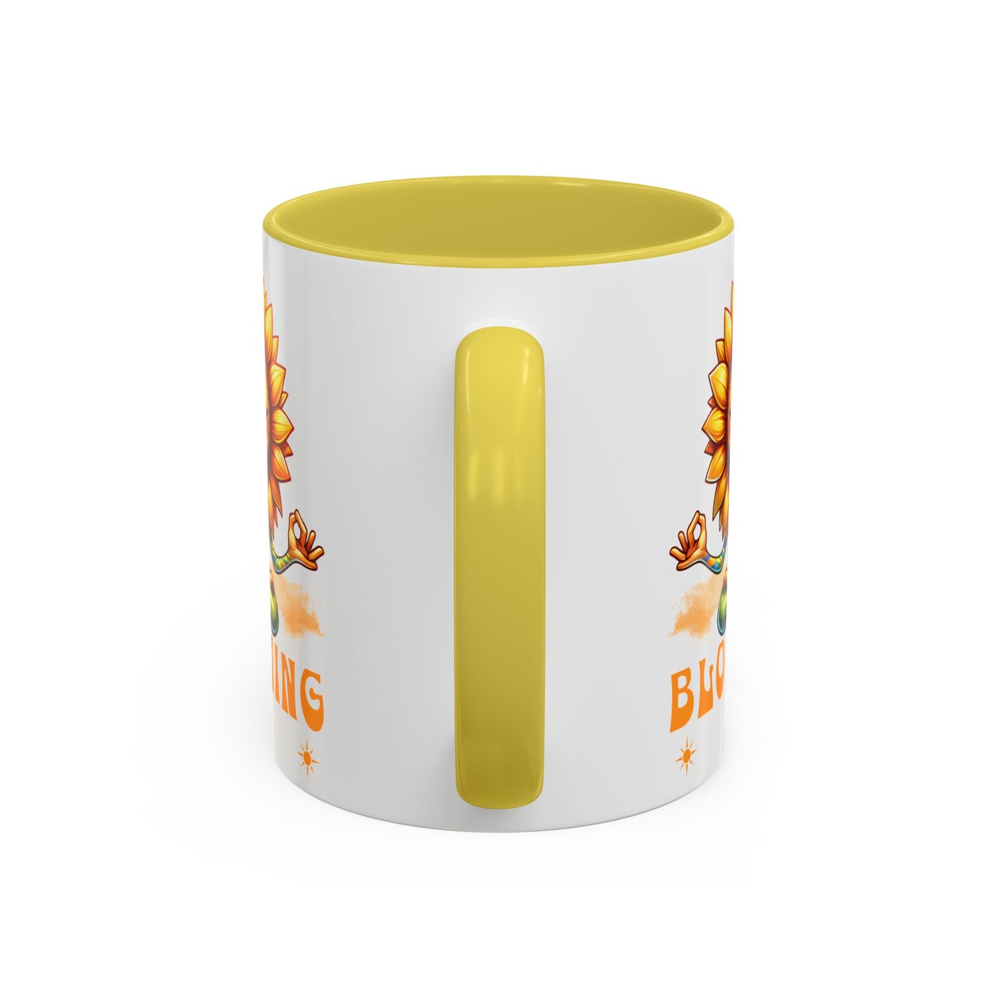Blooming Sunflower Mug | Yoga Meditating Sunflower Ceramic Mug