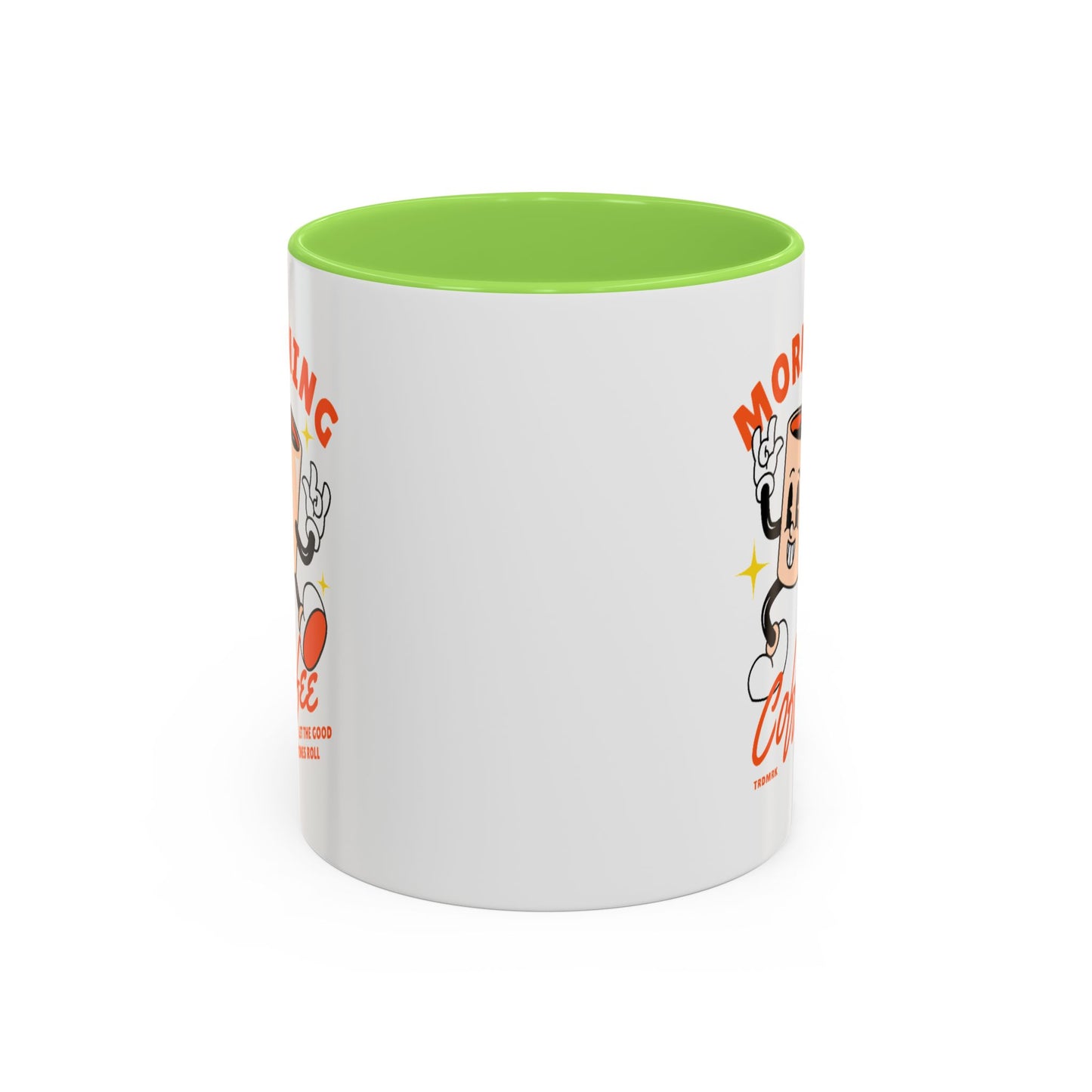 Morning Coffee Mug | Retro Cartoon Coffee Cup, Colorful Ceramic